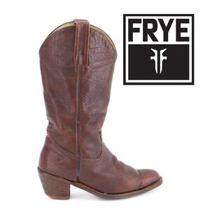 Vintage Frye Leather Cowboy Boots Maroon Plum Wine Burgundy Brown Size 9